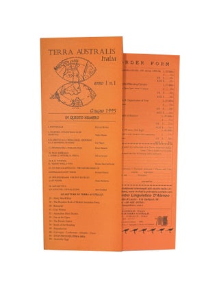 Item #12823 Terra Australis Italia Anno 1, n. 1 Giugno 1995. Bruce Bennett Bernard Hickey, Jim...