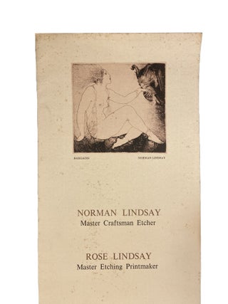 Item #14323 Norman Lindsay Master Craftsman Tcher; Rose Lindsay Master Etcher Printmaker...