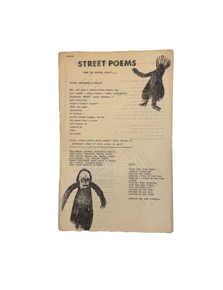 Item #15893 Street poems from the Central Desert. ANON.
