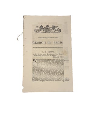 Item #15912 Anno quinquagesimo nono Georgii III. Regis. Cap.CXXXVI [13th July 1819]; An Act for...