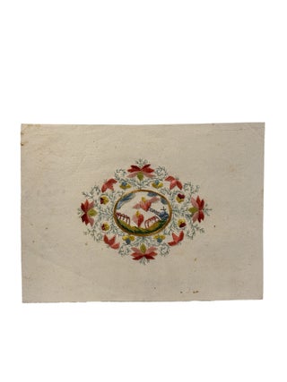 Item #15975 Doppelseitige Seidenstickerei auf Papier / Double-sided silk embroidery on paper....