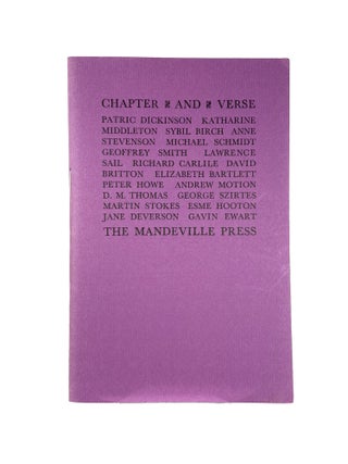 Item #2638 Chapter and Verse. Patric DICKINSON, others