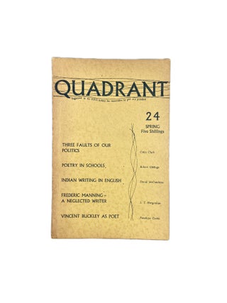 Item #3072 Quadrant : An Australian Quarterly Magazine, Volume VI, number 4. James MCAULEY