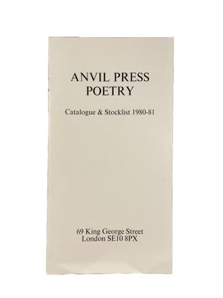 Item #3112 Anvil Press Poetry Catalogue & Stocklist 1980-81. Peter JAY, Founder