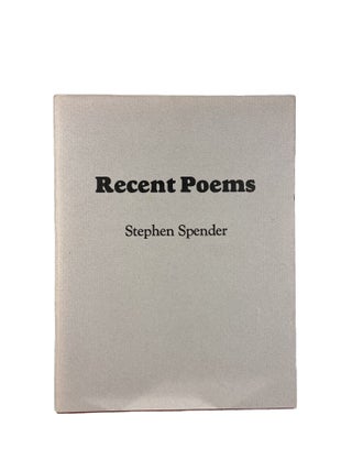 Item #3119 Recent Poems. Stephen SPENDER