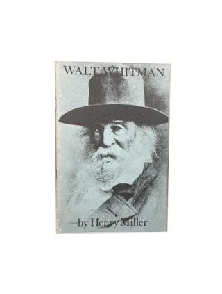 Item #3702 Walt Whitman. Henry MILLER