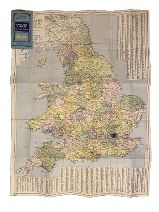 Item #3857 "Geographia" New Map of England and Wales showing counties in colours. "Geographia" Ltd