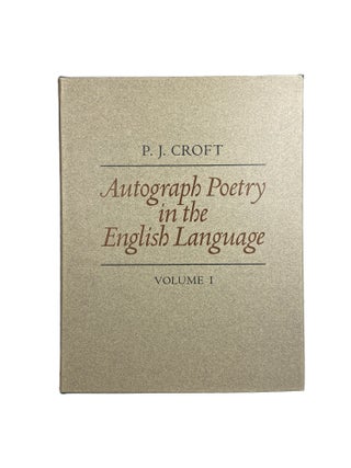 Item #3865 Autograph Poetry in the English Language Volumes I & II; Facsimiles of original...