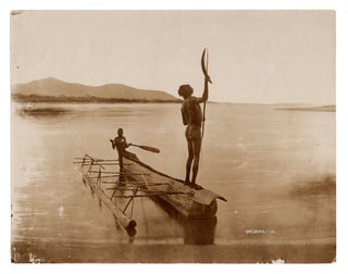 Item #4000 Aborigines Fishing from Dugout Canoe. Col. Edward P. BAILEY