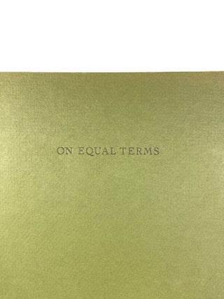 Item #4511 On Equal Terms; Poems by Charles Bernstein, David Ignatow, Denise Levertov, Louis...