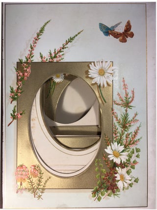 Unused 19th century Photograph Album with floral decorated leaves.